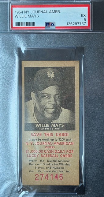 1954 New York Journal American Willie Mays Giants PSA 5