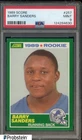 1989 Score Football #257 Barry Sanders Detroit Lions RC Rookie HOF PSA 9 MINT