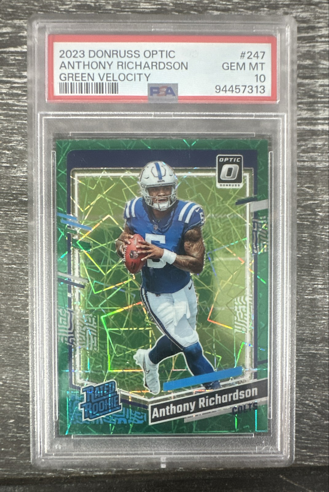 2023 Panini Donruss Optic - Rated Rookie Anthony Richardson #247 Green Velocity