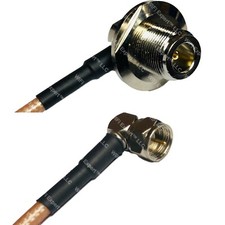 RG400 N Female Bulkhead Angle to F MALE ANGLE RF Cable FAST-SHIP LOT