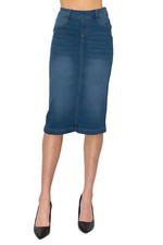 Women's Juniors/Plus Size Middle - Length Stretch Denim Pencil Skirt