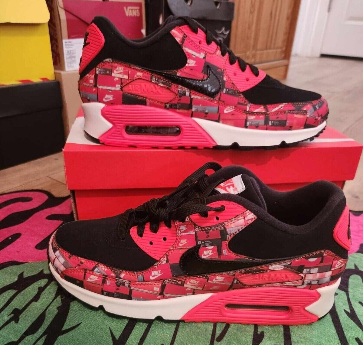Size 8 M - Nike Atmos x Air Max 90 We Love Nike - Bright Crimson