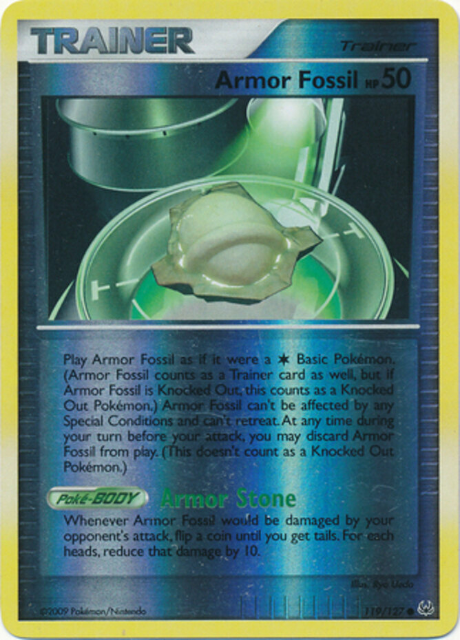 Pokemon - Armor Fossil - 119/127 - Common - Reverse Holo - Platinum - NM