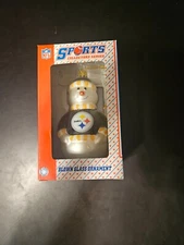 Pittsburgh Steelers Topperscot Blown Glass Chrismas Snowman Ornament New in Box