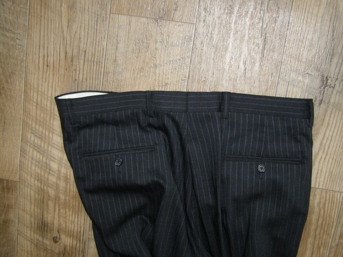 Traje a rayas SOCIETY BRAND LTD. por HARTMARX para hombre GRIS/NEGRO 42 R - Imagen 9 de 13