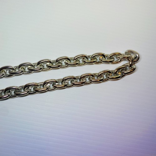 Mardi Gras Bead Silver Plastic Chain Looking New Orleans 16 Inches - Picture 4 of 4