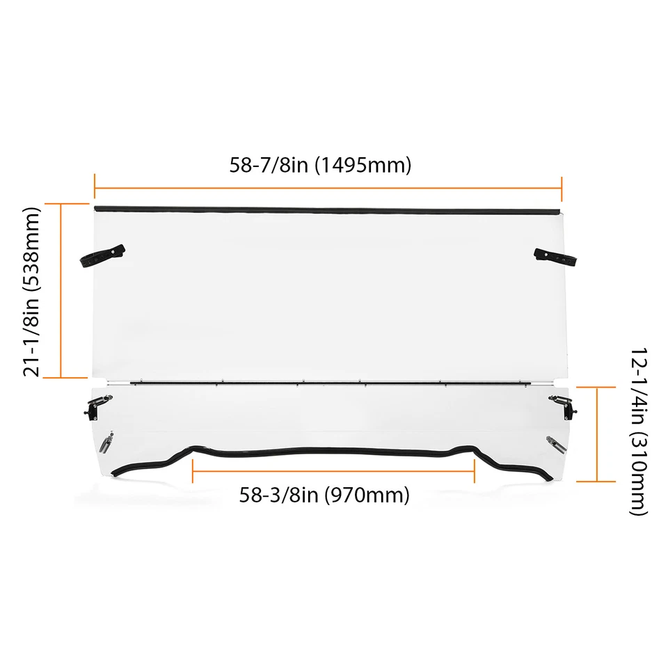 For Polaris Ranger 500 4x4 Ranger Crew 700/ XP 700 Front Windshield Clear - Image 2 of 4