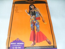 Hippie Flower Power Bell Bottom Halloween Costume Ladies 12-14 Lg