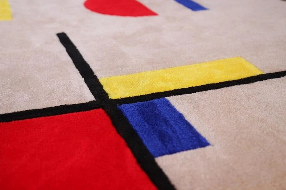 Geometric Print Shaggy Carpet Rectangle Fluffy Fur Floor Area Rug Livingroom Mat - Image 4 of 4