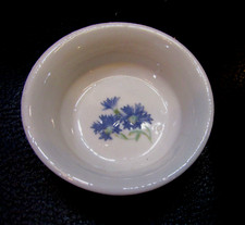 Vintage 1960's Blue Floral on White Porcelain 2" Doll Bowl Dish