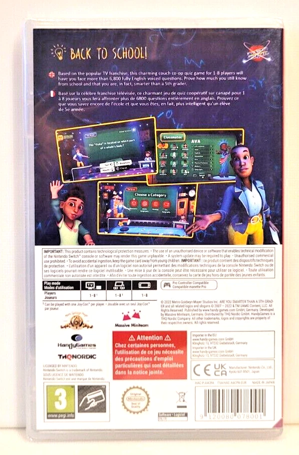 Are You Smarter Than A 5th Grader? Nintendo Switch Cartridge Version New - Image 2 of 4