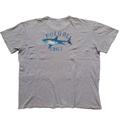 Rare VTG POLO SPORT Ralph Lauren Spell Out RL 1967 Shark Pocket T
