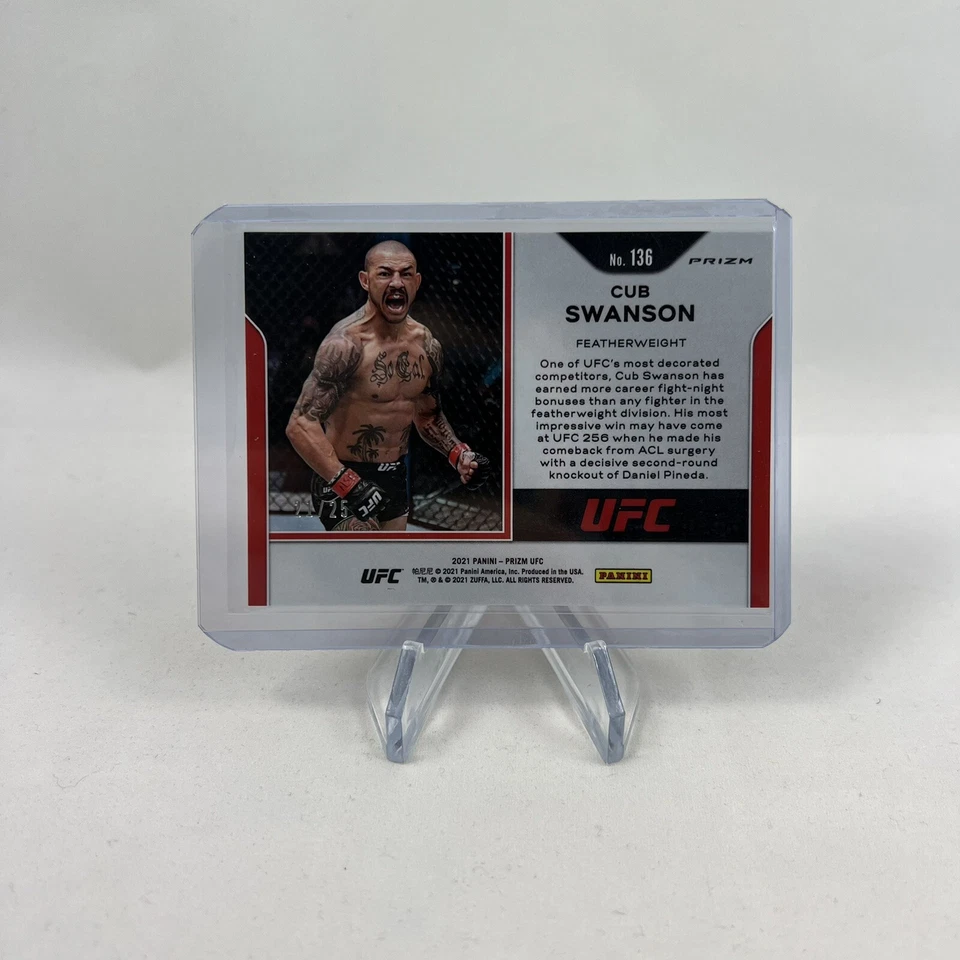 2020-21 UFC Panini Prizm Cub Swanson /25 Mojo Card #136 - Image 2 of 2