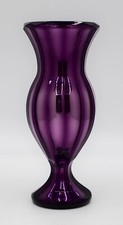 Jarrón de vidrio artístico mercurio E. Varnish & Co. púrpura firmado raro, alrededor de 1885