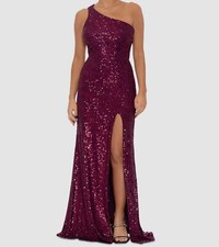 Blondie Nites Women's Juniors Sequin-Detail One-Shoulder Ball Gown Size 3