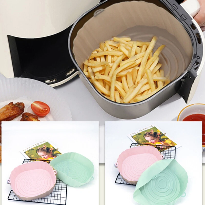 Air Fryer Silicone Pot Oven Baking Tray Basket Mat Home Grill Pan Accessories `