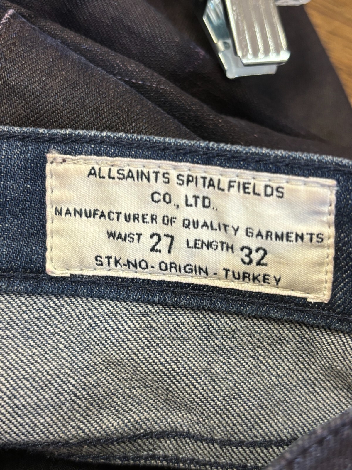 AllSaints Spitalfields Black Slim Fit Ankle Denim Jeans Size 27x32 image 6