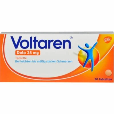 GLAXOSMITHKLINE CONSUMER HEALTHCARE VOLTAREN Dolo 25 mg überzogene Tabletten 20 St PZN00927263