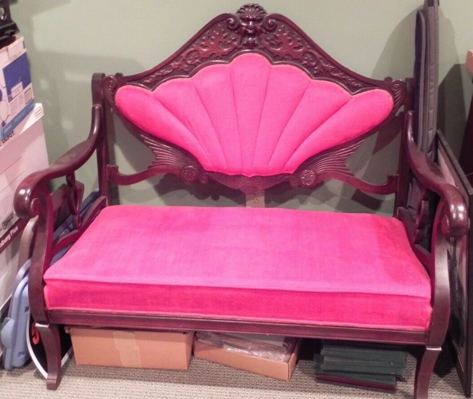 Antiguo JUEGO DE TRES PIEZAS de muebles Empire cabeza de león asiento de amor, balancín, silla St Foto 4 de 4