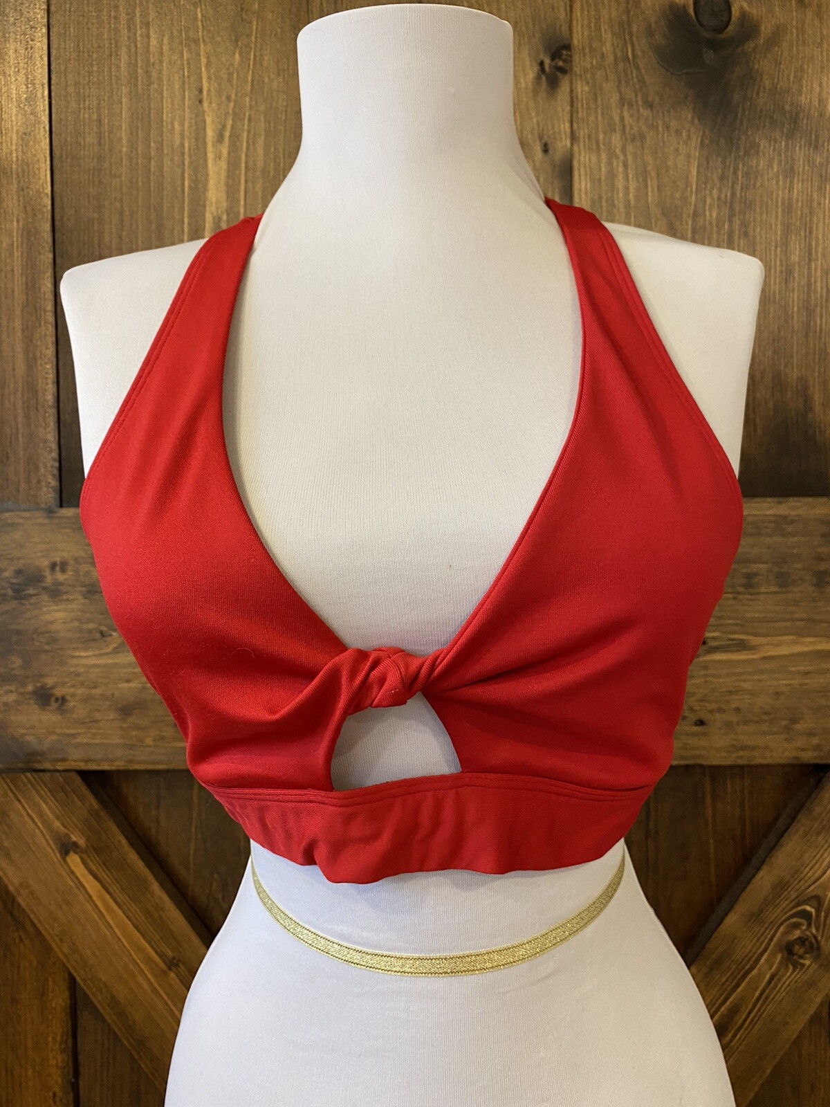 PINK Victoria’s Secret Twist Front Gym to Swim Sports Bra Bikini Top Sz