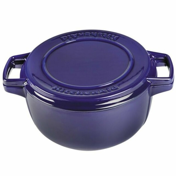 KitchenAid Cast Iron Professional Cookware Cobalt Blue 4 QT Casserole