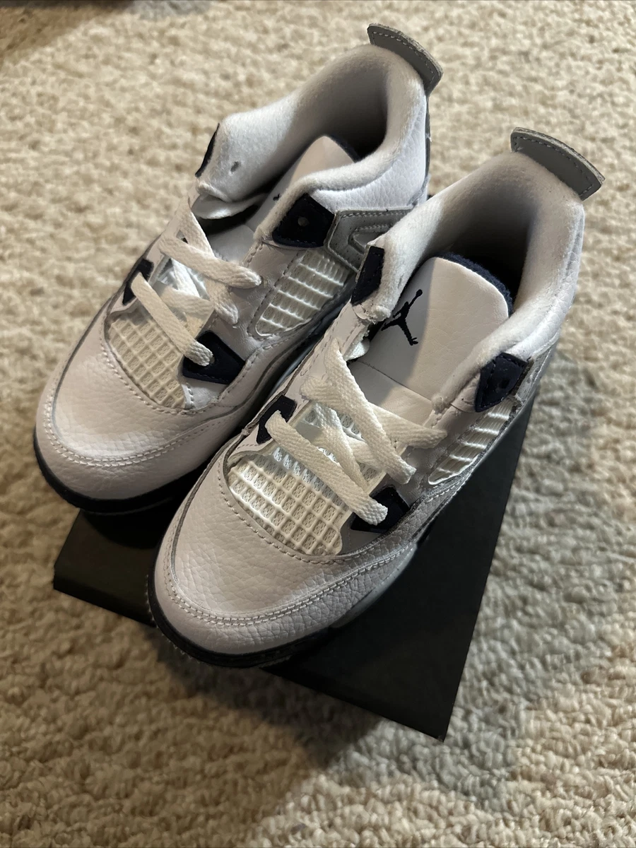 Size 10c-Nike Air Jordan 4 Retro Midnight Navy TD BQ7670-140 Toddler. In Hand