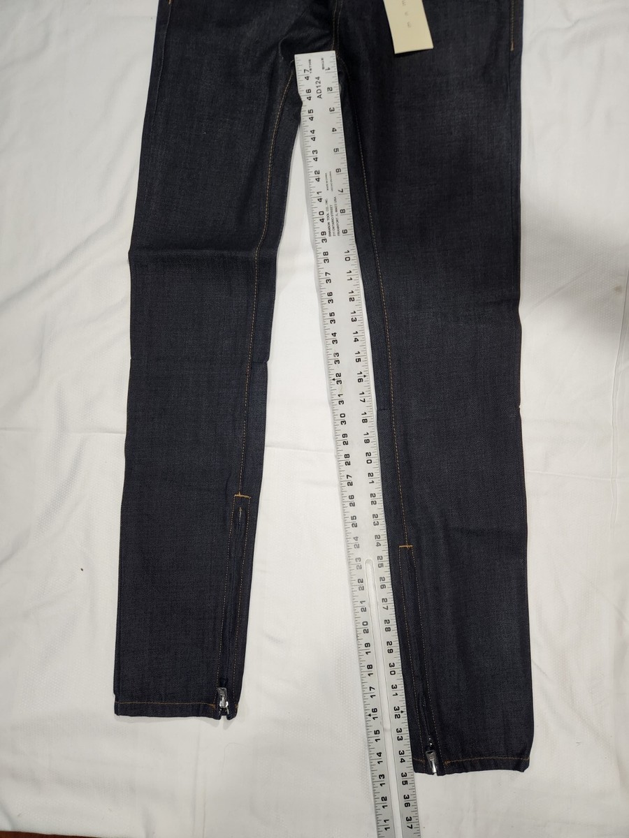 NWT MNML men's 30x35 M35 Denim Blue Dark Wash Ankle Zip Slim Denim