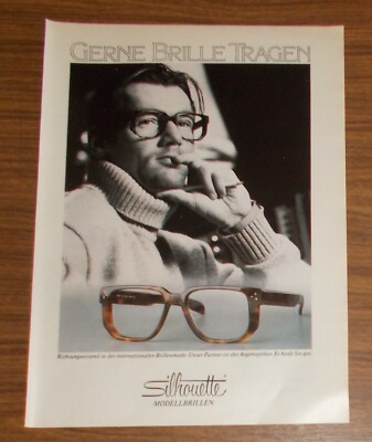 Seltene Werbung vintage SILHOUETTE Modellbrillen - Gerne Brille tragen 1988
