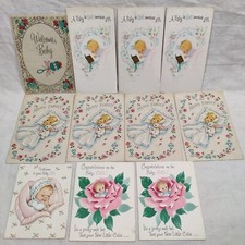 Vintage Greeting Cards Lot Of 11 Baby Shower, New Baby, Welcome baby