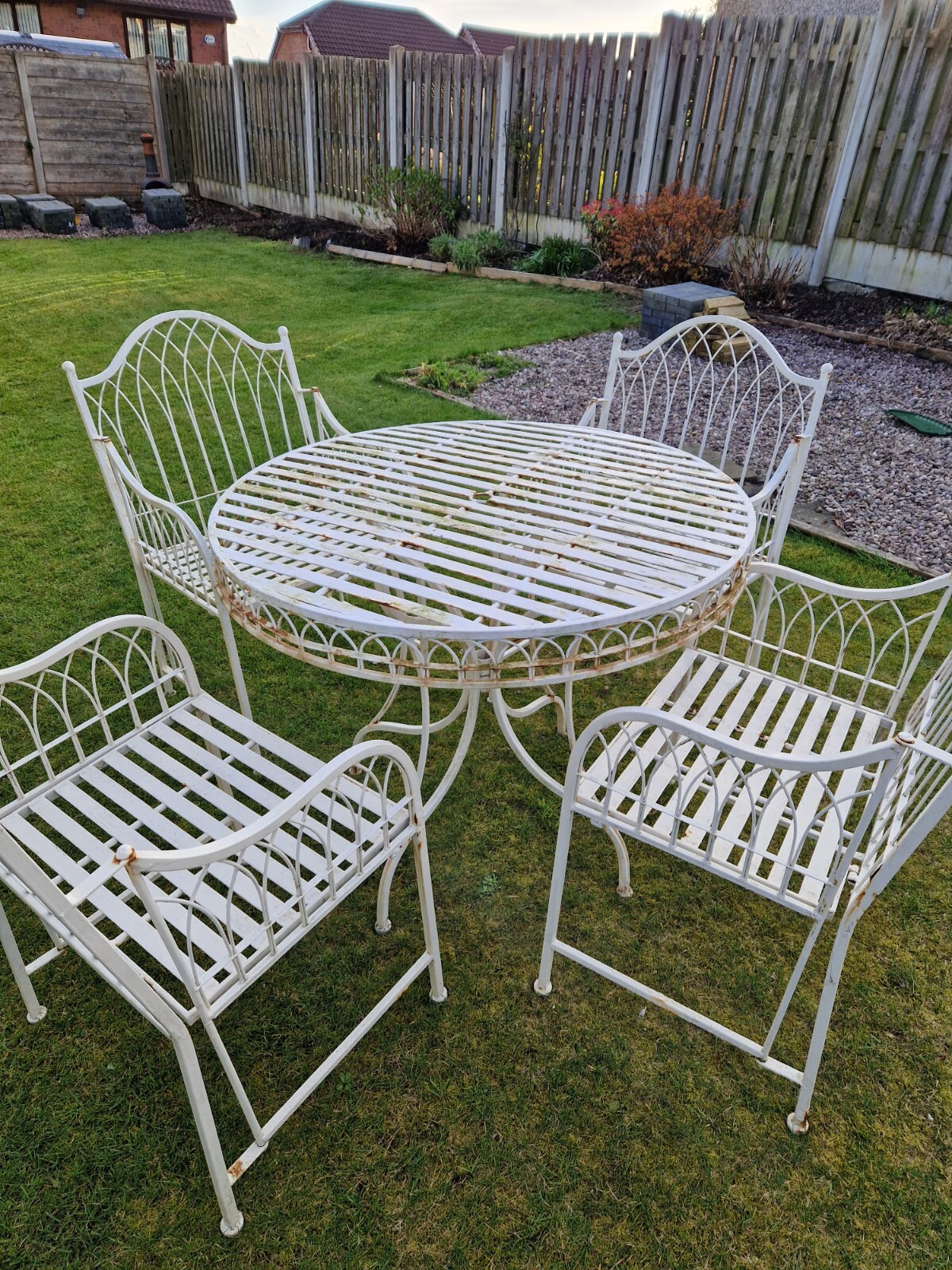 Bistro Garden set 4 Chairs. Metal eBay