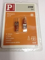2X Paulmann Halogenlampen 12V G4 20W Halogen Gold 831.08 300 Lumen Lampe