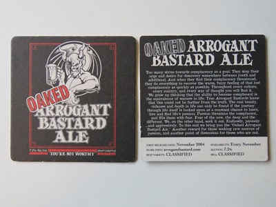 Cool Bier Untersetzer ~ Stein Gär Oaked Arrogant Bastard Ale '' You'Re Not Würdig