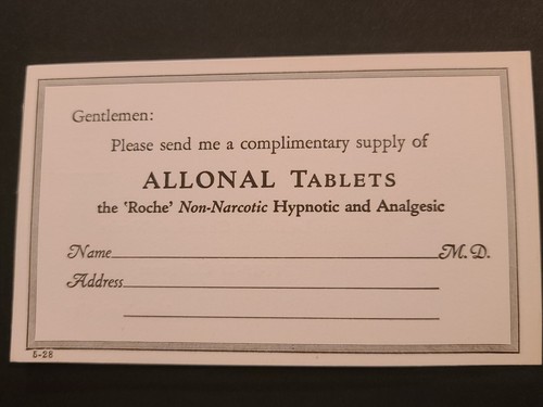 Vintage Hoffman-La Roche Allonal Tablets Order Supply Request Card (UNUSED) - 第 2/2 張圖片