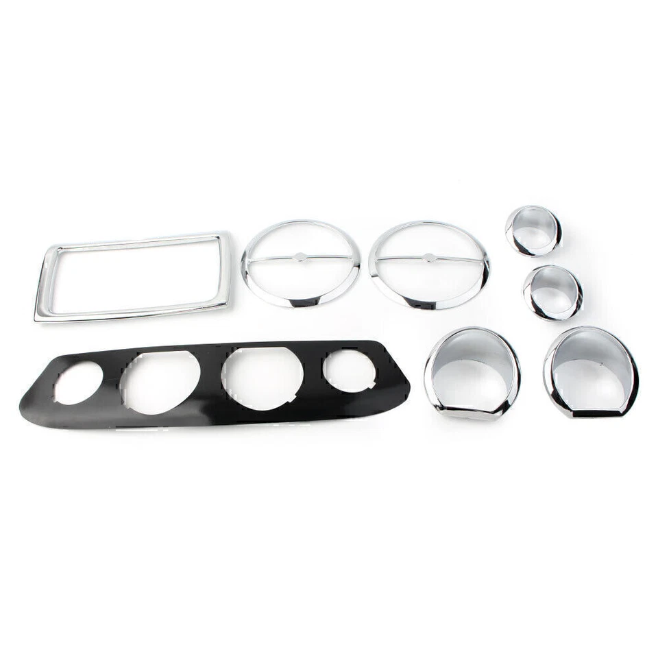 8pc Chrome Gauge Bezel Trim Mount Plate For Harley Touring Electra Glide 2014-up — 第 2/4 张图片