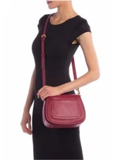 MARC JACOBS Empire City Messenger Sultry Red Pebble Leather Crossbody Bag . $325