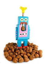 Retro Wooden Large Blue Robot Nut Cracker Twist Key By Suck UK