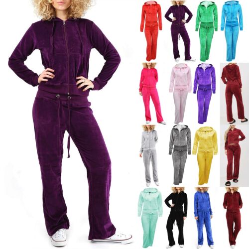 Ladies Womens Jogging Loungewear Velvet