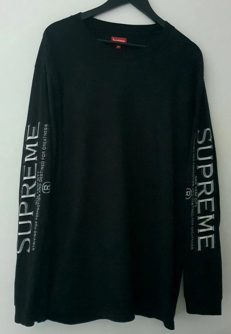 FW21 Supreme Intarsia L/S Haut Noir Tee T Shirt Taille XL