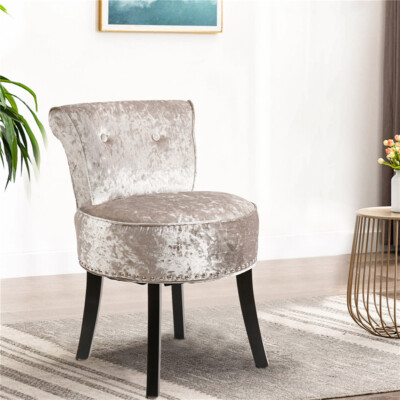 luxury dressing table stool Round Oak and Velvet Dressing Table Stool Upholstered in a Luxury Velvet Fabric