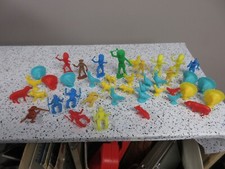 Vintage Lot of 40 Tim Mee Cowboys/Indians/Farm Toy Figures Plastic Western 1960s