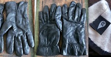 VTG BLACK LEATHER WOMEN'S GLOVES WHIPSTITCHED THINSULATE WARM LINED M EUC CLEAN