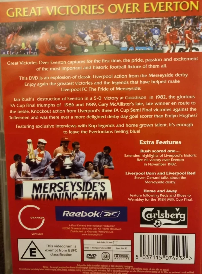 LIVERPOOL GREAT VICTORIES OVER EVERTON DVD FC FOOTBALL UK SELLER - Image 2 of 2