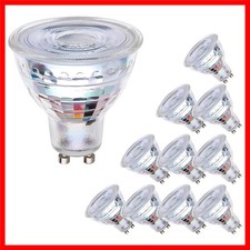 10-Pack GU10 LED Bulbs 5.5W Dimmable Daylight 5000K Full Glass Recessed Track.