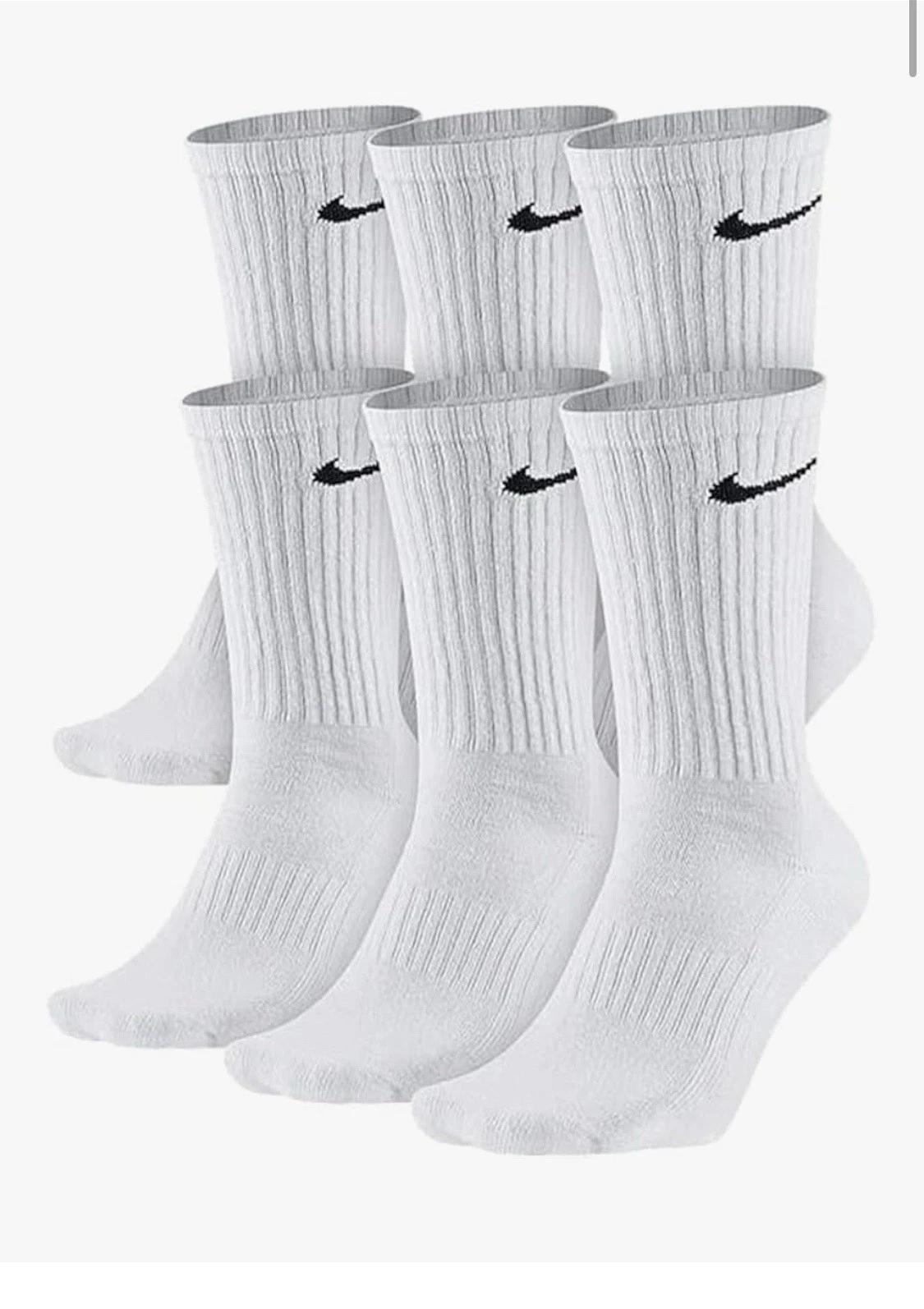 Nike Unisex Small 6 Pairs Drifit Socks