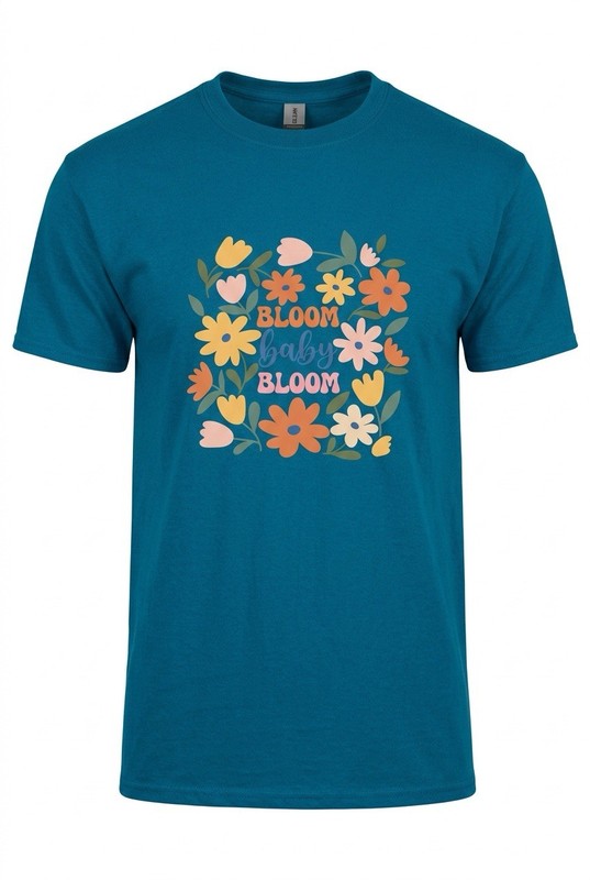 Women’s Sapphire Blue Premium Quality “Bloom Baby Bloom” T Shirt Sz XL