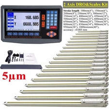 2 Axis LCD Digital Readout with Precision Linear Scale for Bridgeport Mill Lathe