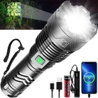 Super Bright 9000000Lumen XHP160 LED Flashlight Rechargeable High Powerful Light