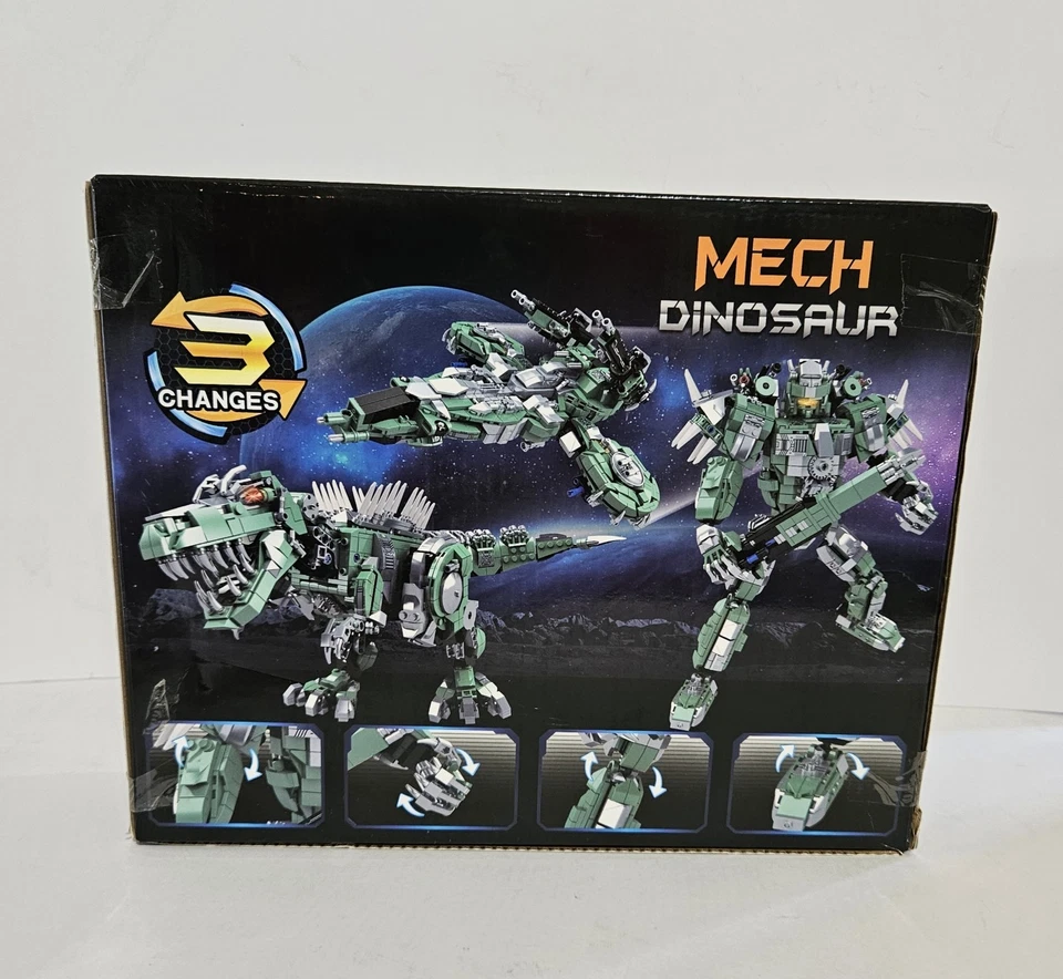 Dinosaurs Set Mech Transform T-Rex, Robot, Ship 3-in-1 Building Blocks New  - Image 3 of 4