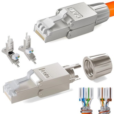 2/4er CAT 7 Netzwerkstecker/Verbinder/Keystone Modul Netzwerk Verlegekabel RJ-45