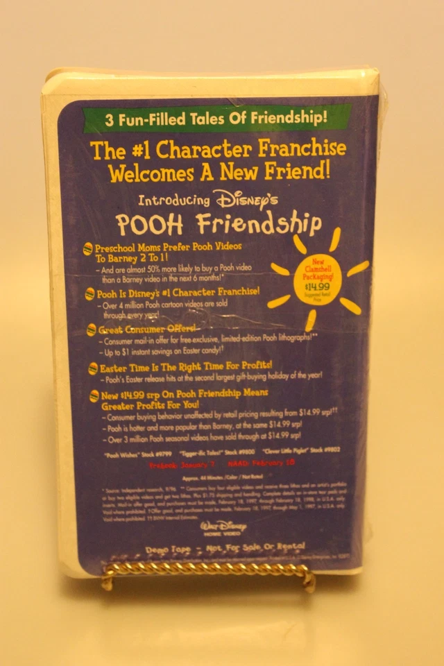 Sealed Winnie the Pooh Tigger-ific Tales VHS Disney**DEMO TAPE**RARE promo Copy - Image 2 of 2